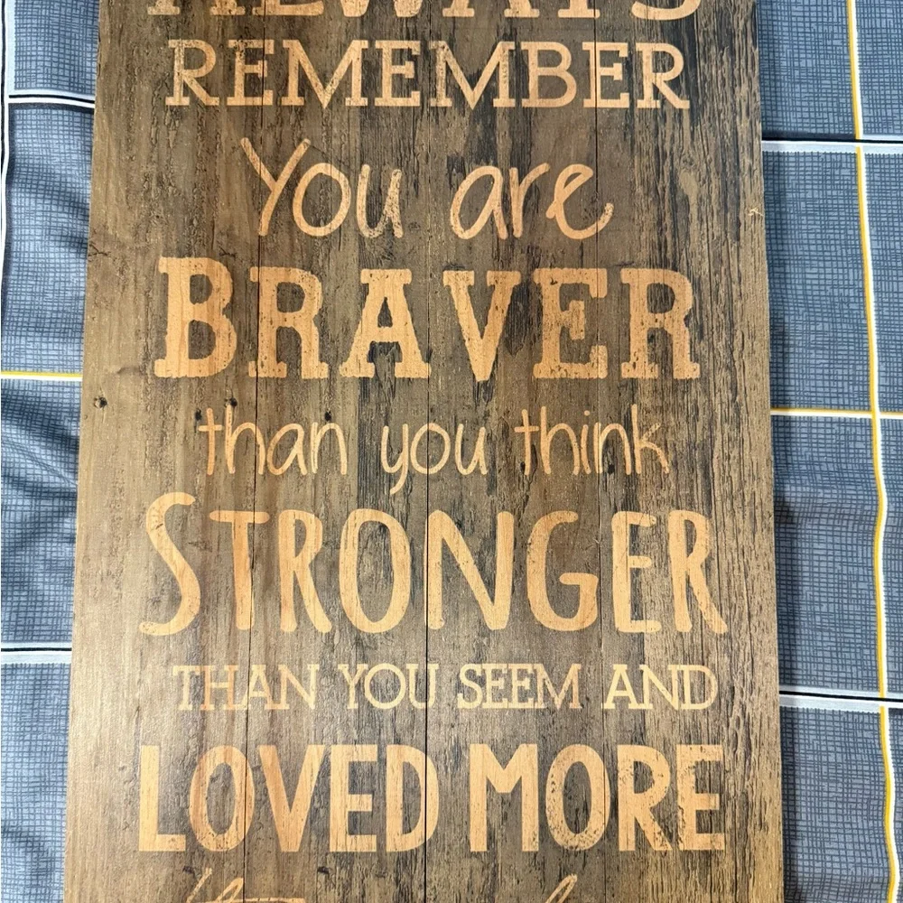 🏡Like New Inspirational Wooden Wall Sign - Brown 14” x 24”